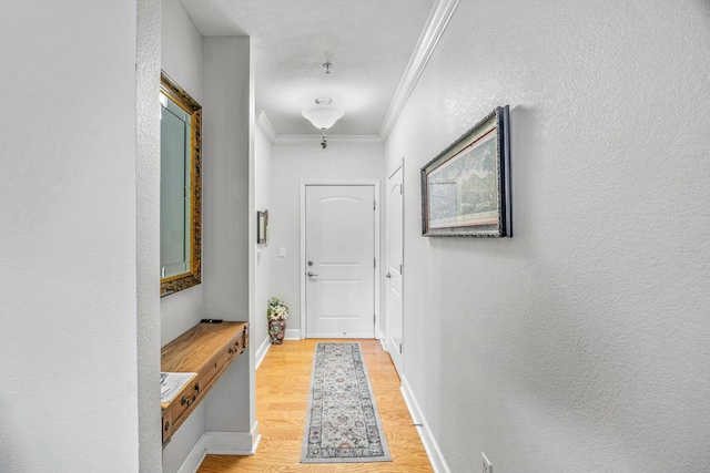 314 Sandpiper Ln, Bean Station, TN 37708 - entryway with light wood-type flooring, crown molding, baseboards, and a textured wall