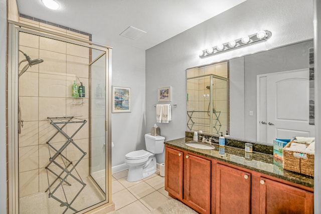 314 Sandpiper Ln, Bean Station, TN 37708 - full bath with tile patterned flooring, vanity, a shower stall, and toilet