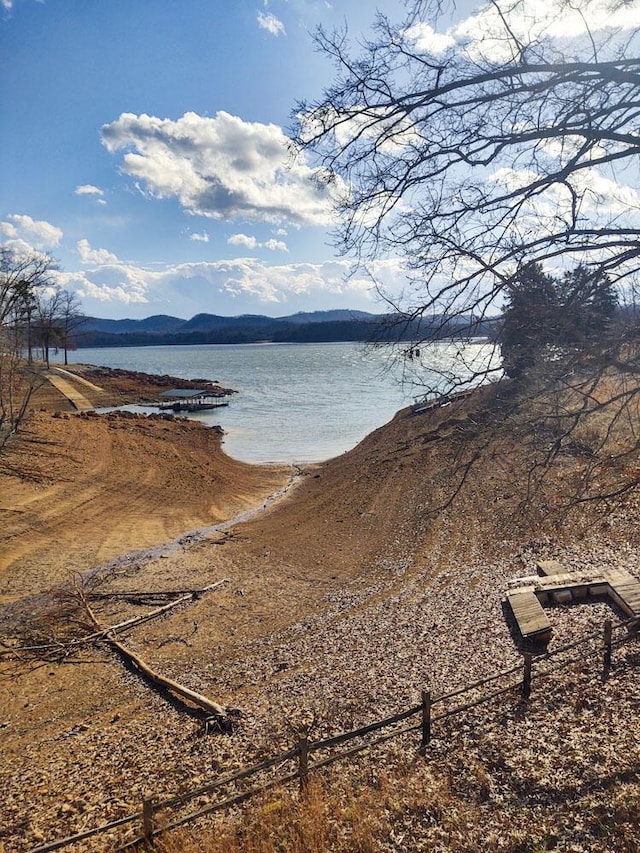 view of water feature with a mountain view