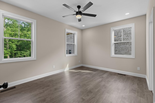 3083 Bridgewater Blvd, Morristown, TN 37814 - unfurnished room with wood finished floors, a ceiling fan, and recessed lighting