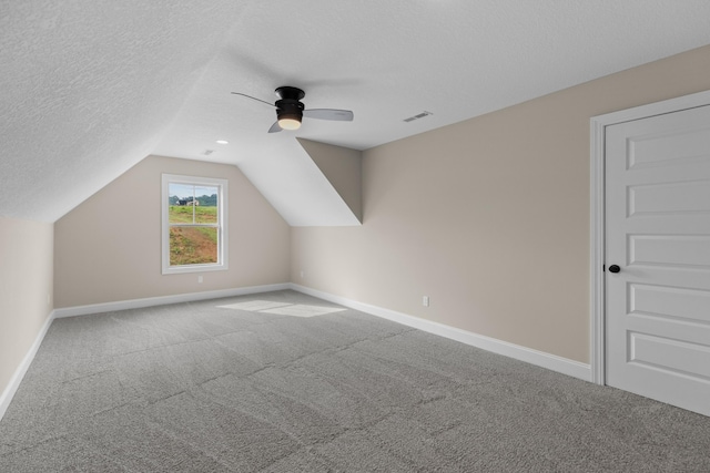 3083 Bridgewater Blvd, Morristown, TN 37814 - bonus room featuring carpet flooring, ceiling fan, vaulted ceiling, and a textured ceiling