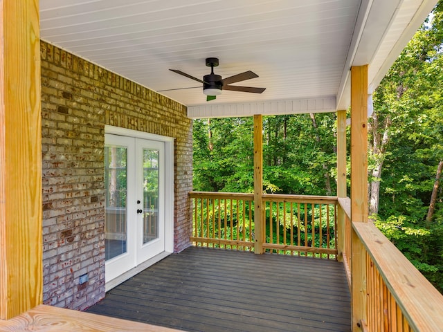 3083 Bridgewater Blvd, Morristown, TN 37814 - deck featuring ceiling fan and french doors