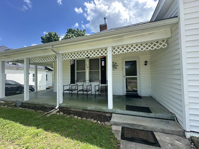 exterior space with covered porch