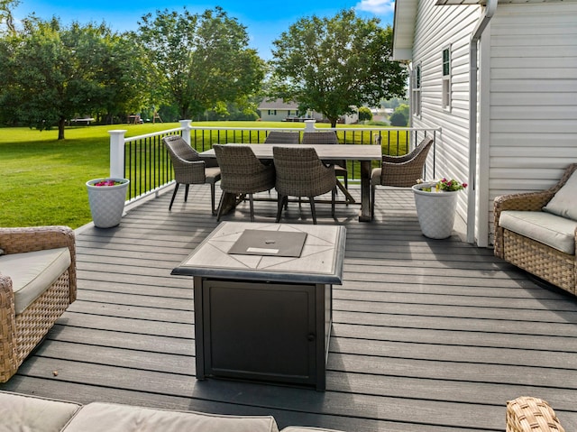 1790 Butterfly Ct, Whitesburg, TN 37891 - deck featuring outdoor dining space and a lawn