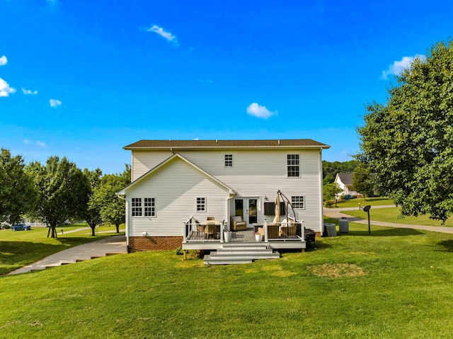 1790 Butterfly Ct, Whitesburg, TN 37891 - back of house with a lawn and a wooden deck
