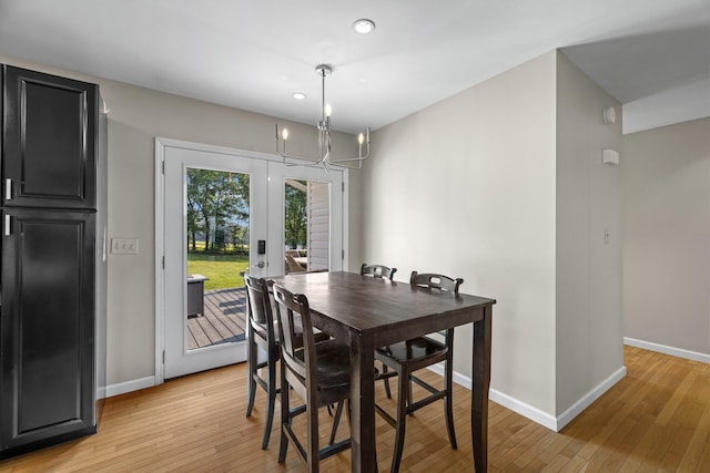 1790 Butterfly Ct, Whitesburg, TN 37891 - dining area with baseboards, light wood-style flooring, a chandelier, and recessed lighting
