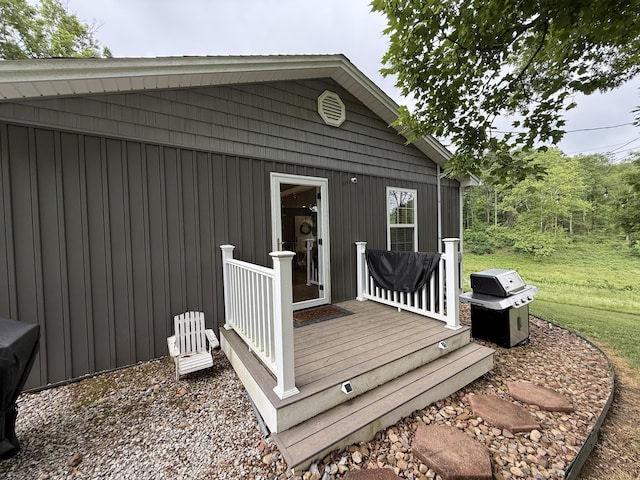 2466 Kidwell Ridge Rd, Morristown, TN 37814 - wooden deck with a grill and a yard