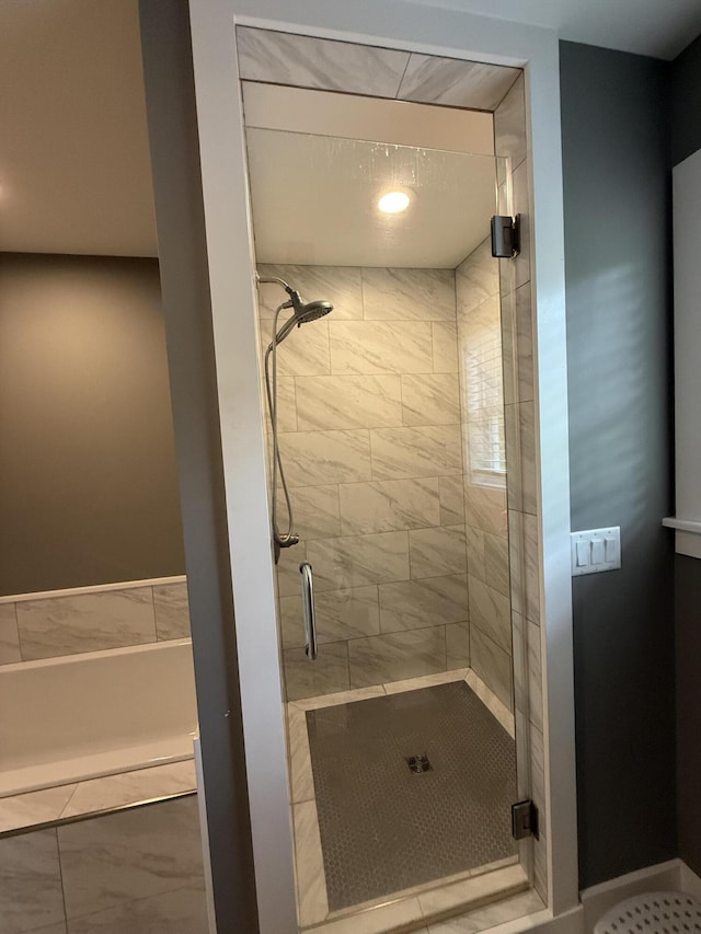 2466 Kidwell Ridge Rd, Morristown, TN 37814 - full bath with a shower stall and marble look tile flooring