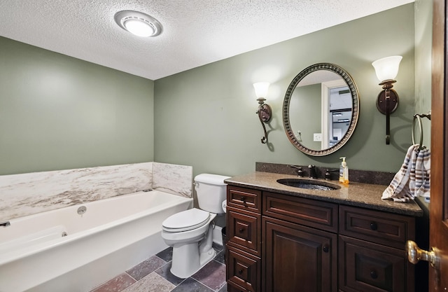 1442 Darbee Dr, Morristown, TN 37814 - bathroom with a bath, a textured ceiling, and vanity