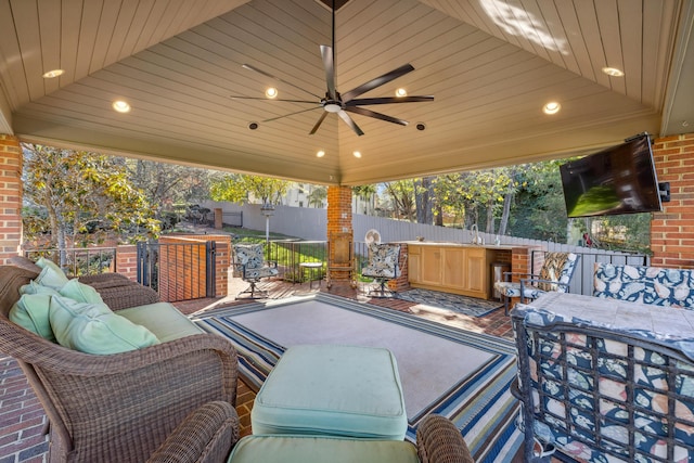 1442 Darbee Dr, Morristown, TN 37814 - view of patio / terrace with ceiling fan and outdoor lounge area