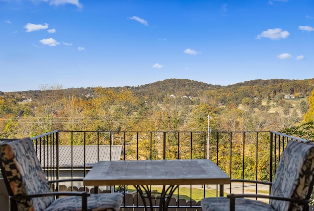 1442 Darbee Dr, Morristown, TN 37814 - balcony with a wooded view and a mountain view