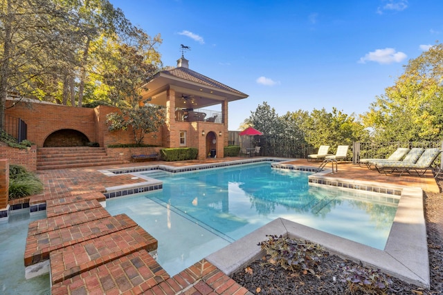 1442 Darbee Dr, Morristown, TN 37814 - view of swimming pool featuring a patio and a ceiling fan