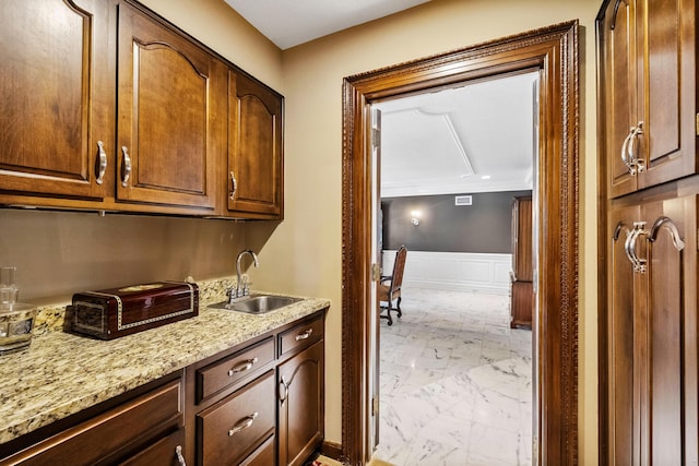 1442 Darbee Dr, Morristown, TN 37814 - washroom featuring light marble finish flooring and ornamental molding
