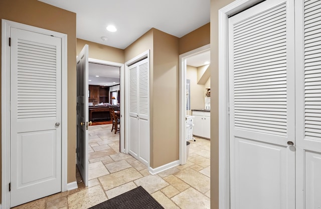 1442 Darbee Dr, Morristown, TN 37814 - hall with stone tile flooring and recessed lighting
