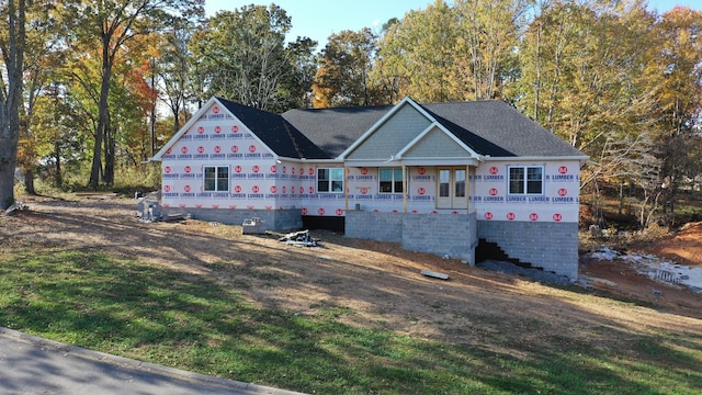 property under construction featuring french doors