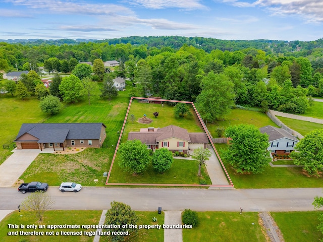 aerial view with a view of trees