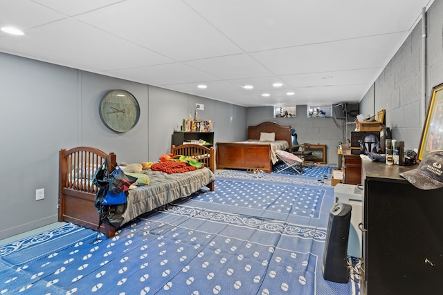 bedroom with carpet floors