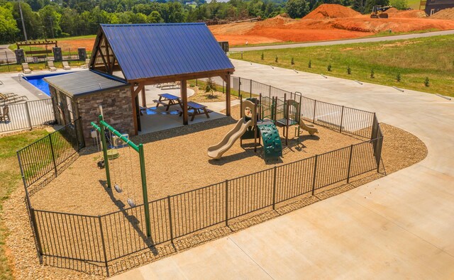 3183 Bridgewater Blvd, Morristown, TN 37814 - exterior space with a swimming pool, fence, and playground community