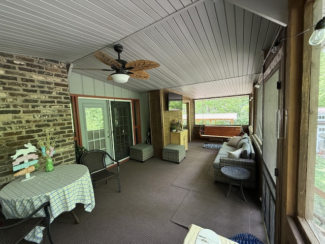 136 Stonewall Way, Cosby, TN 37722 - sunroom / solarium with ceiling fan and plenty of natural light