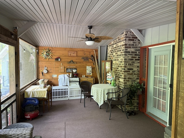 136 Stonewall Way, Cosby, TN 37722 - sunroom / solarium featuring ceiling fan