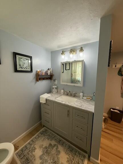 136 Stonewall Way, Cosby, TN 37722 - bathroom featuring vanity, baseboards, and wood finished floors