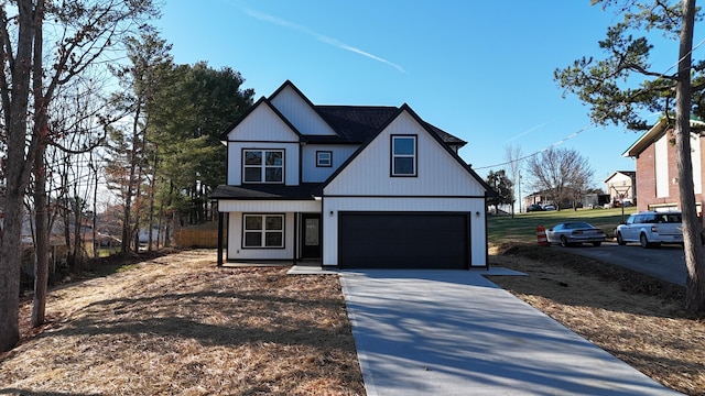 view of front of home with a garage