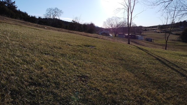 view of yard with a rural view