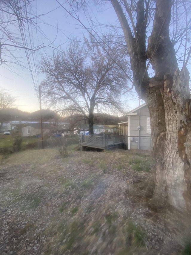 view of yard featuring a deck