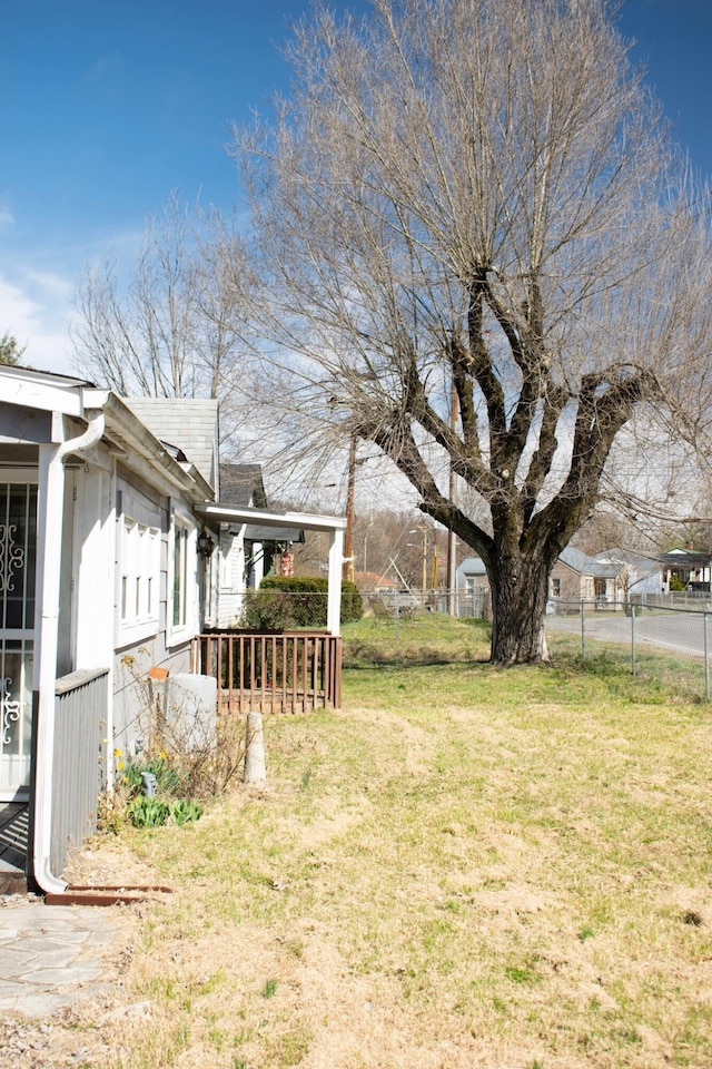 view of yard with fence