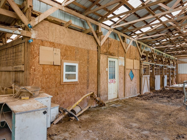 misc room with a high ceiling