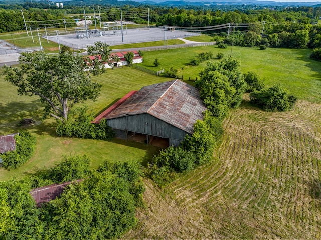 aerial view with a rural view