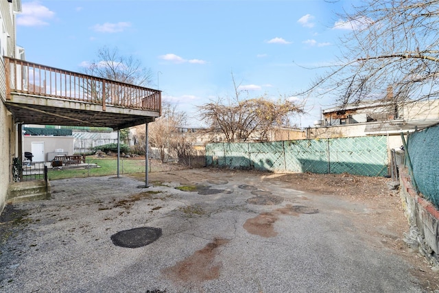 view of yard with a deck