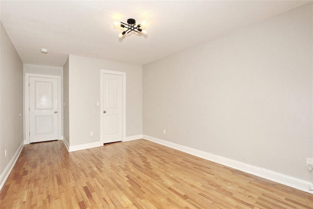 unfurnished bedroom with light hardwood / wood-style floors