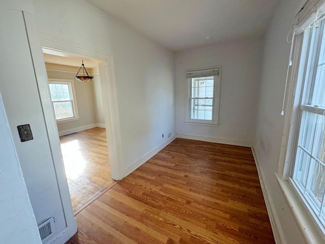 spare room featuring wood-type flooring