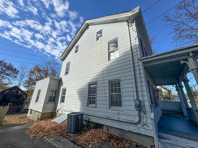 view of property exterior featuring central air condition unit