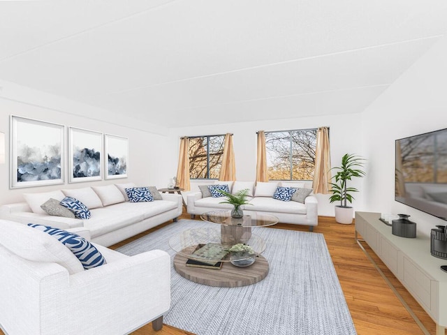 living room featuring light hardwood / wood-style flooring