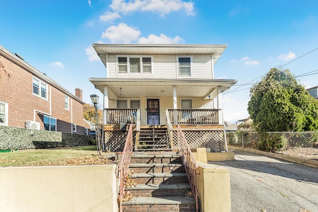 view of front of house with covered porch