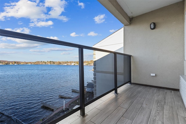 balcony with a water view