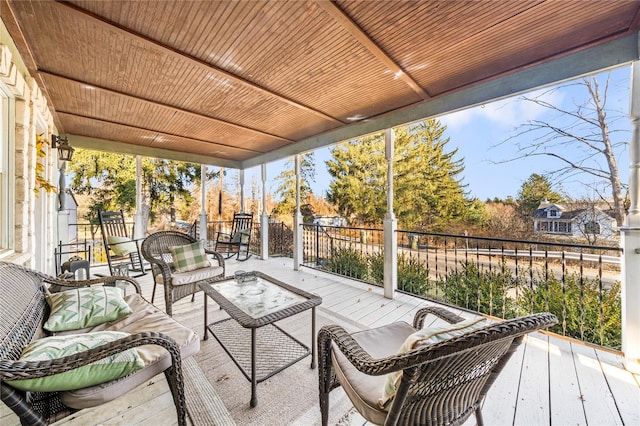 view of patio / terrace featuring a wooden deck