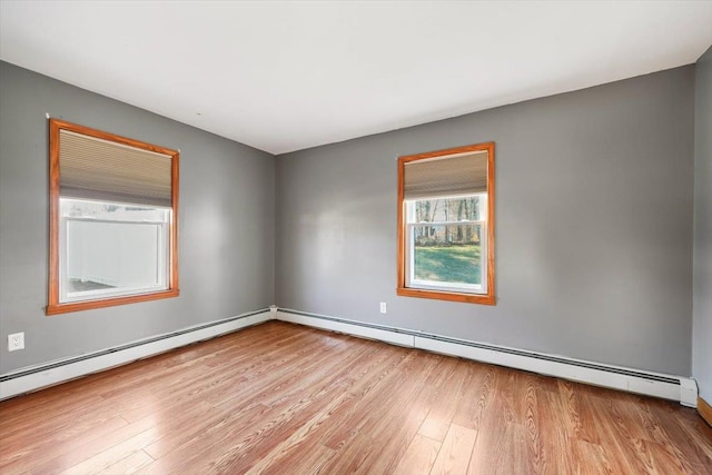 unfurnished room with light hardwood / wood-style flooring