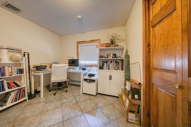 office with a baseboard radiator