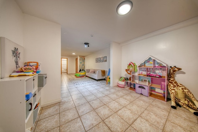 playroom with tile patterned floors