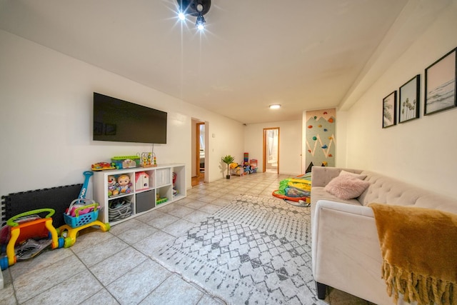 view of tiled living room