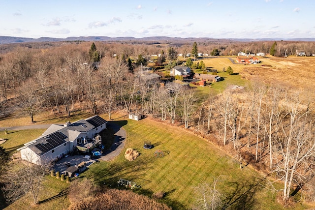 drone / aerial view with a rural view