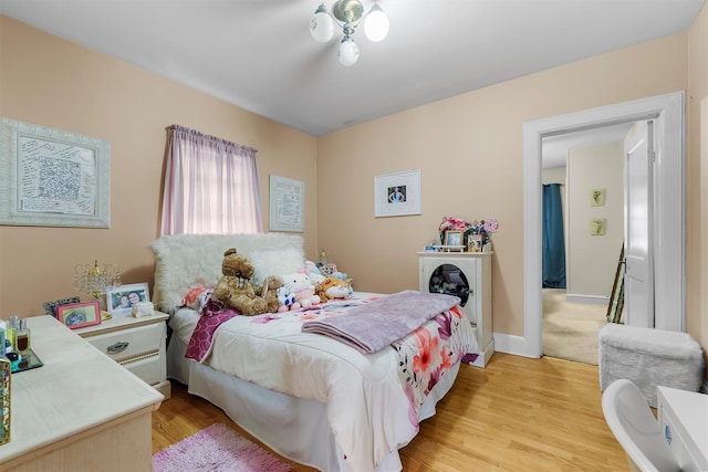 bedroom featuring light hardwood / wood-style flooring