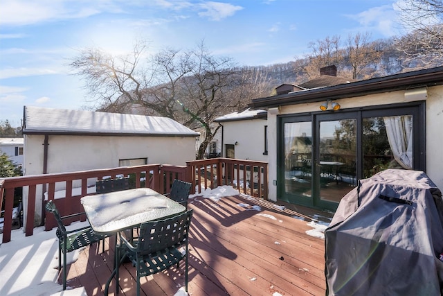 deck featuring area for grilling