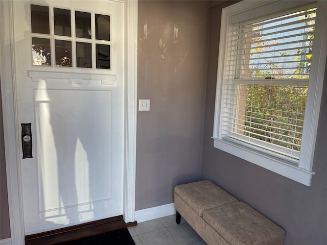 entryway with tile patterned flooring