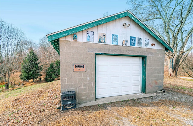 view of garage