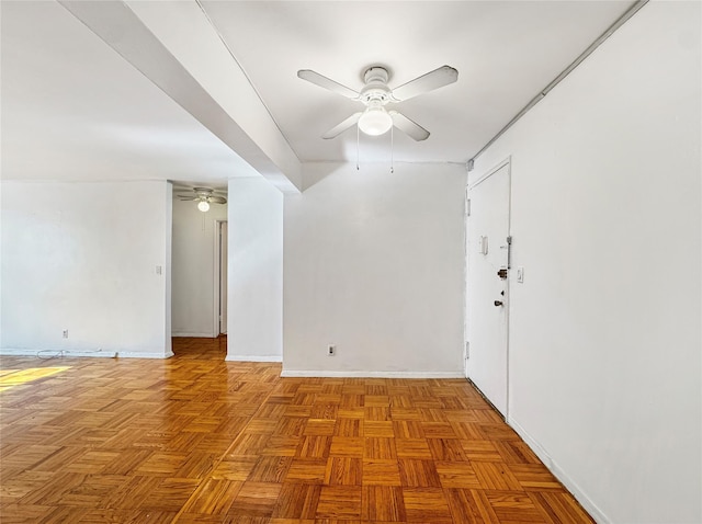 spare room with parquet flooring