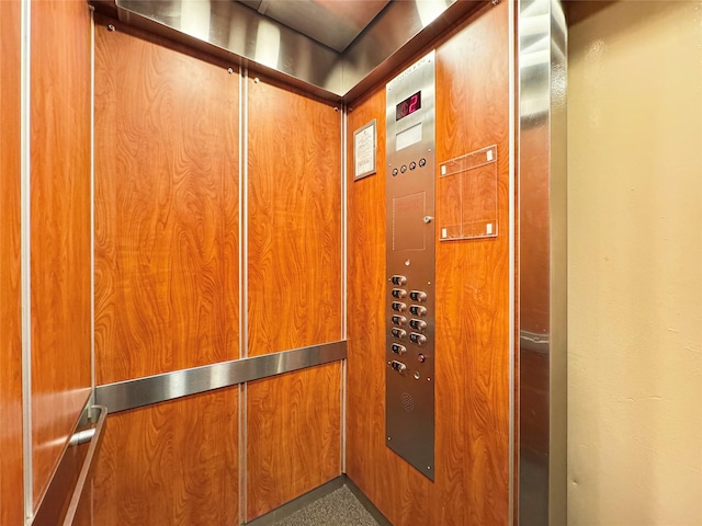 interior details with elevator